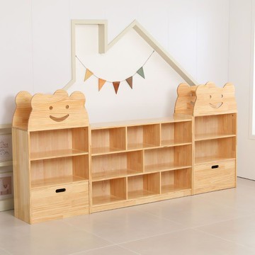 工廠直銷 書櫃 幼兒園書包櫃 杯架 幼兒園落地式多層書包實木櫃兒童儲物櫃早教玩具架小熊組合收納櫃特惠/快速出貨/開立發票 特價出貨 全館八折K1024