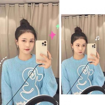現貨白鹿明星同款韓版寬松卡通繡花鉤花針織衫圓領毛衣百搭上衣女