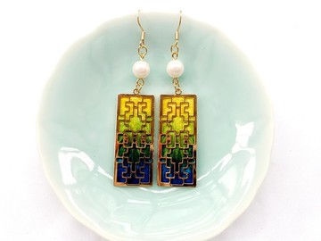 窗花 絨花傳統古風手工藝耳環飾品配件