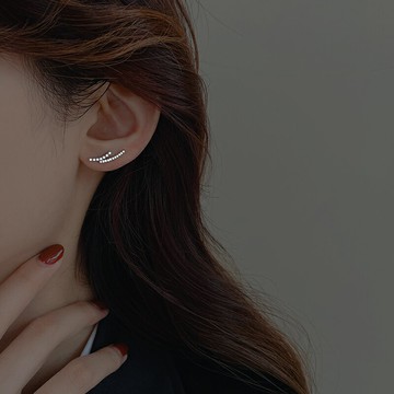 925純銀雙層耳環女年新款氣質耳排夏季款耳釘小眾設計感耳飾