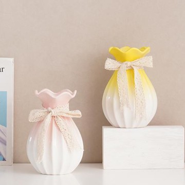 蜀門陶瓷花瓶裝飾干花假花仿真花水培鮮花輕奢高級感客廳插花擺件