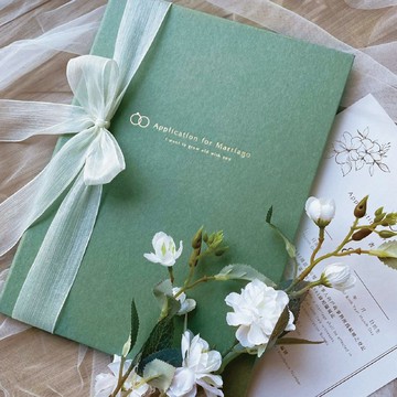 【24h快速出貨】-結婚書約/結婚證書/書約套組-永恆-松綠 - 異性