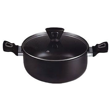 里奇 IH湯鍋 附玻璃蓋  37cm  1個  Black