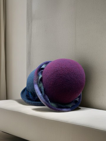 頂級美麗諾羊毛圓帽 -  緋暮之旋