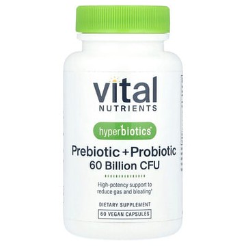 Vital Nutrients, Hyperbiotics®，益生元 + 益生菌，60 粒全素膠囊