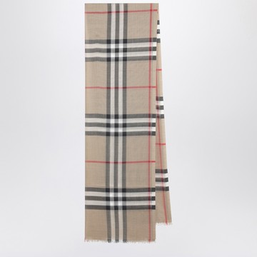 Wool and silk scarf with Check motif