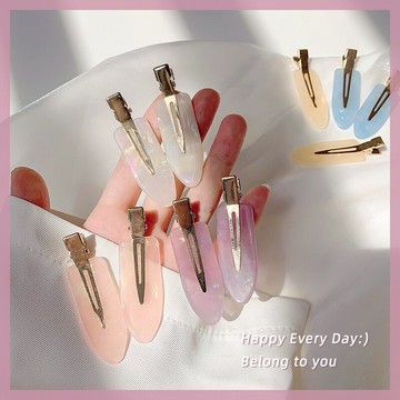 韓國彩色醋酸無痕發夾女夏季側邊劉海夾前額發卡化妝精致夾子頭飾