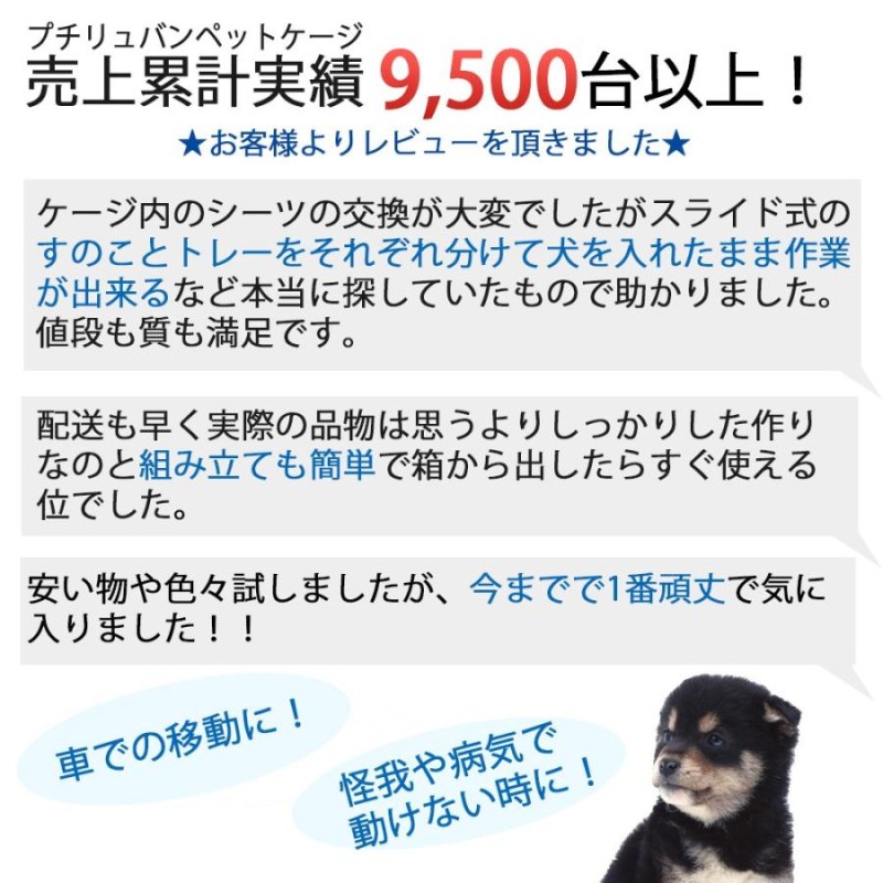 ペットケージ Lサイズ 折りたたみ式 すのこ付 ブラック ペットに清潔な