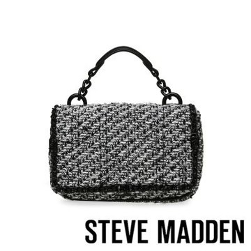 STEVE MADDEN-毛尼格紋翻蓋斜背包 BGRETELT-黑色