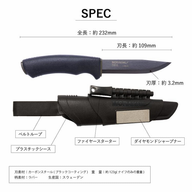 モーラナイフ ブッシュクラフトサバイバル ブラックブレード