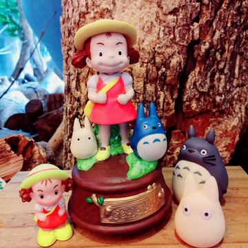 真愛日本 宮崎駿 吉卜力 龍貓totoro 陶瓷音樂鈴 小梅 藍龍貓 小白龍貓 旋轉 音樂鈴 可愛 擺飾 音樂