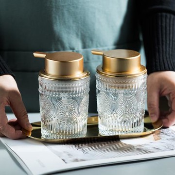 輕奢ins浴室玻璃洗手液瓶酒店民宿洗發露沐浴露按壓瓶家用乳液瓶