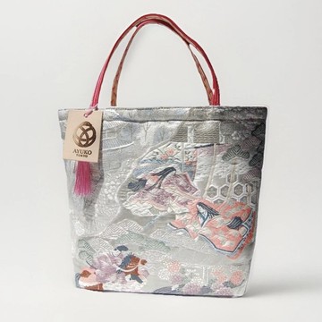 真絲和服袋帶托特包, 日本手工刺繡升級改造包, 工坊直送