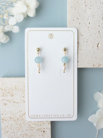 水手 Aquamarine Freshwater Pearl 海藍寶 珍珠 耳環