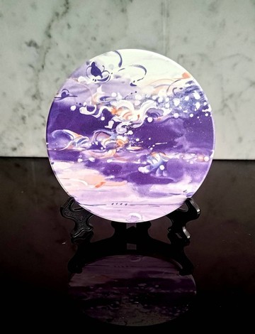 風水擺飾/觀心禪藝術圓瓷-紫氣東來/療癒小物