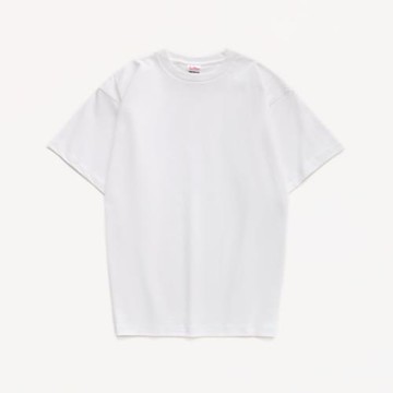 【小白家】夏日系重磅厚實不透純棉白色短袖圓領t恤女男情侶大碼