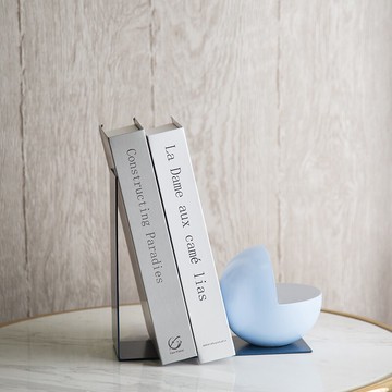 現代簡約創意時尚鐵藝書擋擺件北歐客廳辦公室臥室玄關書檔工藝品