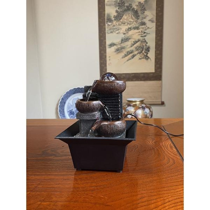 卓上 噴水 滝のオブジェ テーブルトップファウンテン インテリア噴水 GOSSI Indoor Fountain Decorative 5-Tier  Rockery Tabletop Fountains with a Small Plastic Pot to Grow The Plant by  Yourself(Auto Watering)(22021)