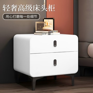 輕奢實木床頭柜創意簡約現代小型2024新款小型奶油風收納柜儲物柜