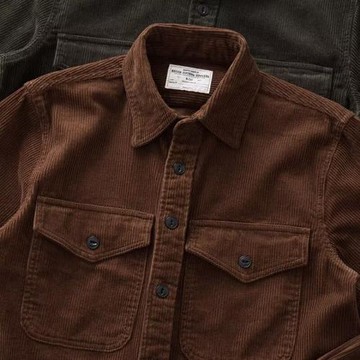 春秋季男士燈芯絨襯衫夾克日系休閑襯衣男美式復古工裝薄款外套