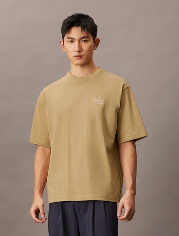 Calvin Klein 雙色標誌刺繡超寬鬆 T 恤