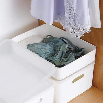 無印風霧面附蓋扁形收納盒-L-3入 單一規格