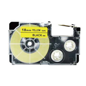 NEXTPAGE CASIO 標籤機專用相容標籤帶 XR-18YW1/黃底黑字/18mm