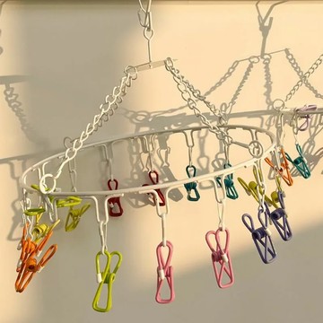 沐慕家居 承重強360度旋轉彩虹曬衣夾 20夾  多色  1個