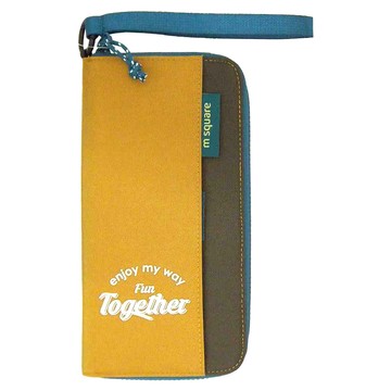 m square 長款護照夾 可拆卸手提帶 大容量收納  沙丘黃  12 x 2 x 23cm