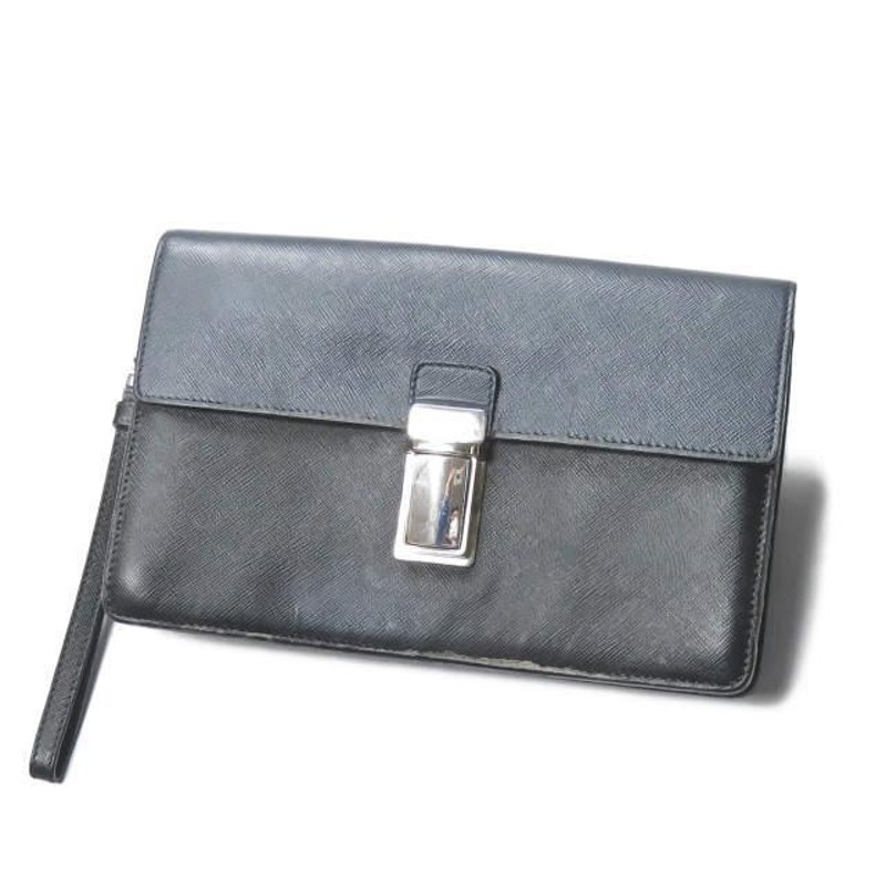 PRADA プラダ SAFFIANO TRAVEL サフィアーノレザー バイカラークラッチ 