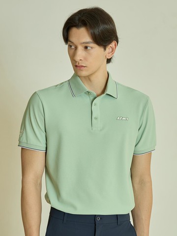 Color Block Tipped Polo T-shirt Men's [Jade]