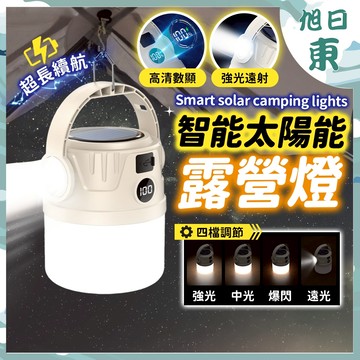 【台灣現貨⚡速發】智能太陽能露營燈 露營燈 太陽能燈 野營燈 照明燈 露營吊燈 戶外照明燈