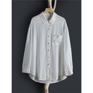 (免運)享永子【來自比利時】男士長袖亞麻襯衫夏季薄款遮陽外套