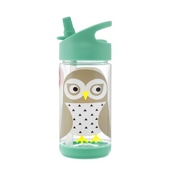 3 Sprouts 冷水壺 防臭防刮防碎裂 Tritan材質安全無毒 一體式手柄方便攜帶  貓頭鷹 綠色  350ml  1個