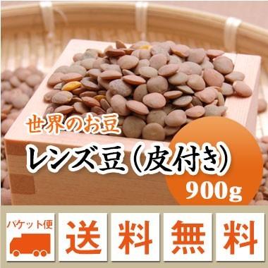 豆 レンズ豆 ブラウン 皮付き アメリカ産 900g メール便送料無料 ※日時指定不可・代引不可・同梱不可商品