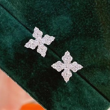 隔日到貨 雪花 星鑽 冰雪奇緣 耳環 莫桑鑽 奧地利水晶 耳環 耳釘 耳針 E0022