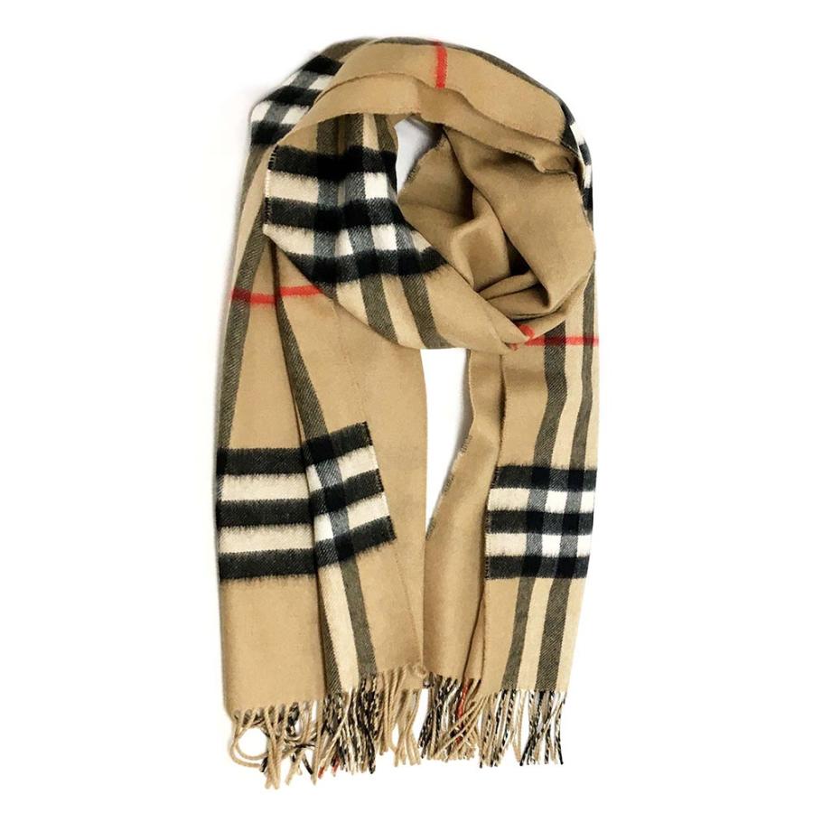 【大幅値下げ】 BURBERRY チェック柄マフラー　リバーシブル BURBERRY リバーシブル チェック カシミアスカーフマフラー現行品