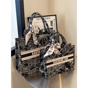 高級感手提刺繡通勤包包女2025新款潮時尚韓國托特包大容量單肩包