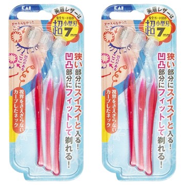 KAI 貝印 迷你修眉刀 L型 3入組  紅色  2組