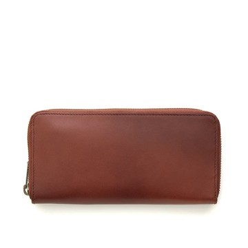 Antiqueㄇ型長夾-復古紅棕