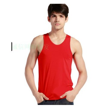 本命年新年大紅色男士純棉背心緊身全棉汗衫修身打底背心男款