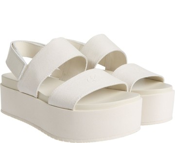 CALVIN KLEIN JEANS FLATFORM SANDAL 米白色女款鞋子