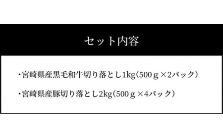 牛肉＆豚肉切り落としセット K16_0057_2