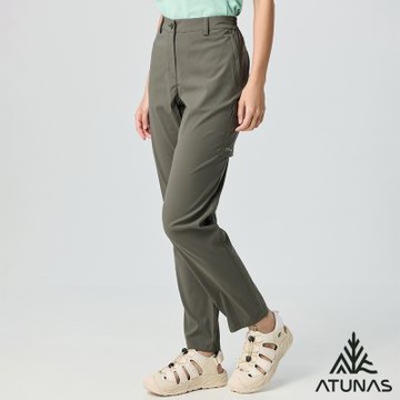 【ATUNAS 歐都納】女款彈性長褲A1PAGZ03W軍綠/彈性舒適/抗UV/戶外休閒