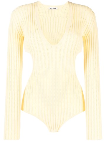 AERON - knitted long-sleeve top - women - Polyester/Ecovero - S - Yellow