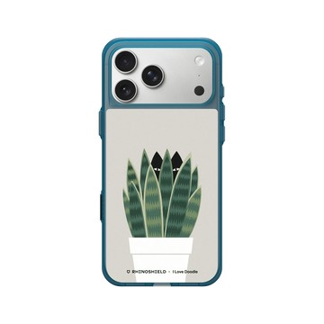 iPhone 17 Pro Max Clear (相機按鈕) 夜幕藍 - ilovedoodle (Lim Heng Swee) - Cat and Plant - 貓迷藏