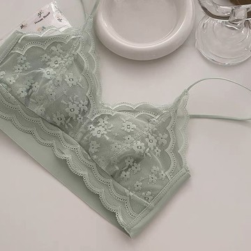 DUYI~夢詩小花蕾絲 兔耳杯 夏季輕薄 少女內衣 無鋼圈 法式性感 透氣舒服背心