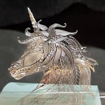 獨角獸圖騰金屬貼紙 | 金銀兩色