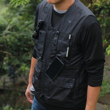 SUSTAIN 發熱工作背心- 純黑(單背心) M