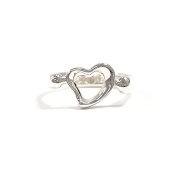 【日本直送 二手美品】9.5 號 蒂芬妮 TIFFANY&Co. 戒指 Open Heart Elsa Peretti 銀 925 配飾